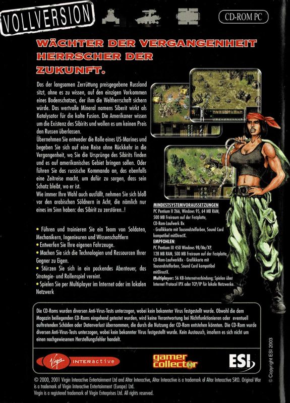 DE Original War back cover