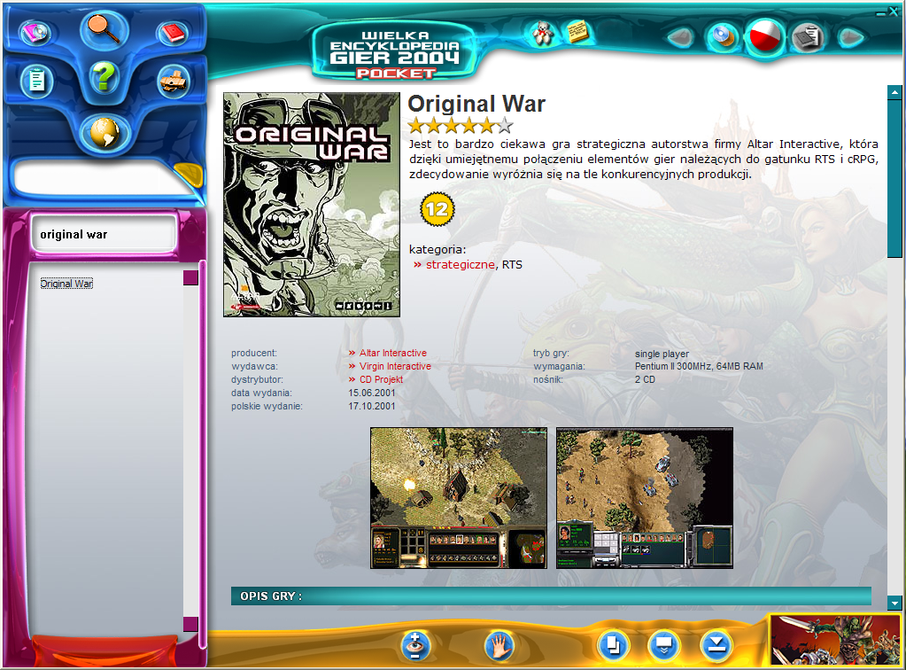 Original War - Wielka Encyklopedia Gier 2004 Pocket
